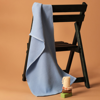 Полотенце вафельное Love Life Sweet Moment, 70×130 см, хлопок 100%, голубое