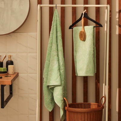 Полотенце махровое жаккардовое LoveLife Flowers 70×130 см, цвет мятный, 100% хл, 500 г/м²