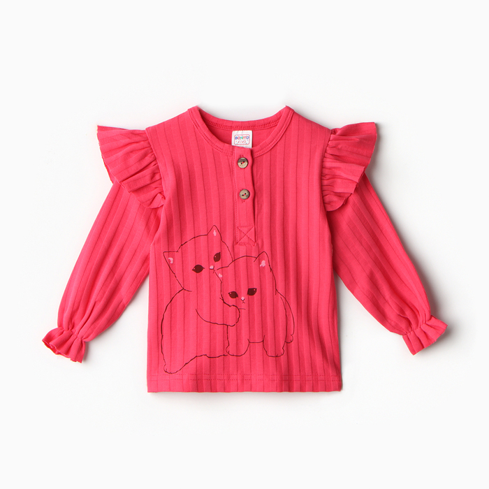 Лонгслив детский, цвет малиновый, рост 68 см - Фото 1