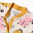 Комбинезон детский, цвет кремовый/котята, рост 68 см - фото 23516469