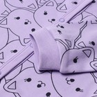 Комбинезон детский, цвет лиловый/котята, рост 86 см - фото 23516502