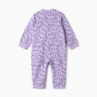 Комбинезон детский, цвет лиловый/котята, рост 86 см - фото 23516504