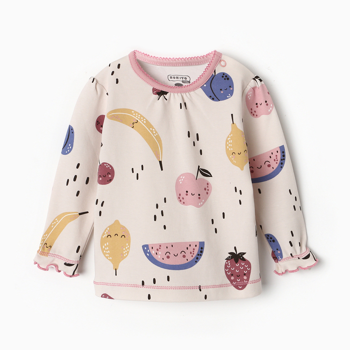 Лонгслив детский, рост 86 см, кремовый - Фото 1