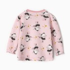 Лонгслив детский, цвет розовый/киса, рост 80 см - фото 24261043