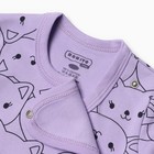 Боди детское, цвет лиловый/котята, рост 80 см - фото 23516537