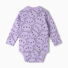 Боди детское, цвет лиловый/котята, рост 80 см - фото 23516540