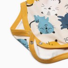 Боди детское, цвет кремовый/котята, рост 68 см - фото 23516571