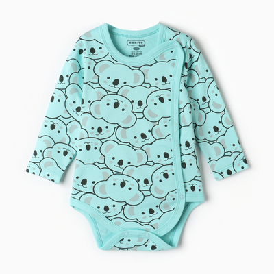 Боди детское, цвет ментоловый/коалы, рост 80 см