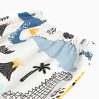 Ползунки детские, цвет белый/дино, рост 74 см - фото 23492188