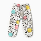 Ползунки детские, цвет белый/слоник, рост 74 см - фото 23492221