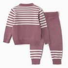 Комплект вязаный детский (джемпер, брюки), цвет лиловый, рост 86 - Фото 8