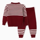 Комплект вязаный детский (джемпер, брюки), цвет бордовый, рост 74 - Фото 8