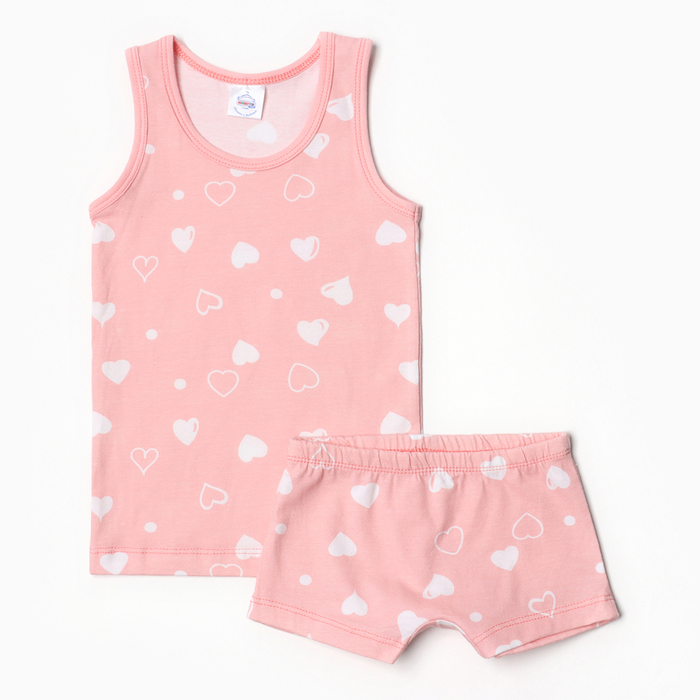 Комплект для девочки (Майка, трусы), цвет пудра, рост 104 см - Фото 1