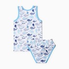 Комплект для мальчика (майка, трусы), цвет голубой, рост 122 см - фото 23464338