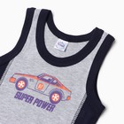 Комплект для мальчика (майка, трусы), цвет серый, рост 104 см - фото 27193936