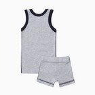 Комплект для мальчика (майка, трусы), цвет серый, рост 104 см - фото 27193938