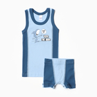 Комплект для мальчика (Майка, трусы), цвет голубой, рост 92 см - фото 11184431