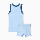 Комплект для мальчика (майка, трусы), цвет голубой, рост 92 см - фото 24293257