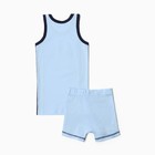 Комплект для мальчика (майка, трусы), цвет голубой, рост 140 см - фото 24589535