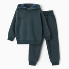 Комплект для мальчика (толстовка,брюки), цвет изумруд, рост 104 см - Фото 1