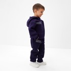 Комплект для мальчика (толстовка,брюки), цвет тёмно-синий, рост 98 см - Фото 2