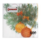 Салфетки бумажные «Новогодний кант» 1 слой, 24×24 см, 100 шт. - Фото 2