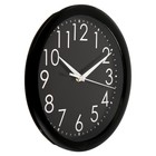 Часы настенные, d-28 см, интерьерные, Классика, "Цифры на чёрном фоне", бесшумные - Фото 2