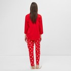 Комплект женский домашний (джемпер/брюки), цвет красный, размер 52 - Фото 2