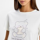 Комплект женский домашний (футболка, брюки), цвет молочный, размер 50 - фото 22835658