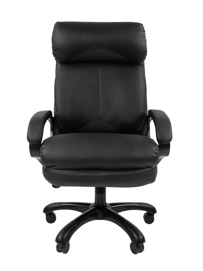 Кресло офисное для руководителя Chairman 505, с подголовником, на колёсиках, экокожа, цвет чёрный/чёрный