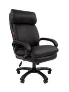 Кресло офисное для руководителя Chairman 505, с подголовником, на колёсиках, экокожа, цвет чёрный/чёрный - Фото 2