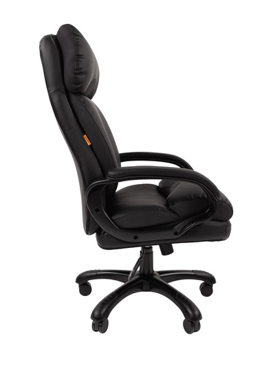 Кресло офисное для руководителя Chairman 505, с подголовником, на колёсиках, экокожа, цвет чёрный/чёрный