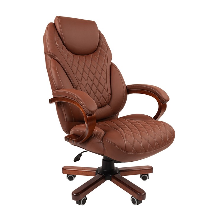 Кресло руководителя Chairman 406 N экопремиум коричневое - Фото 1