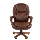 Кресло руководителя Chairman 408 кожа+PU, коричневый - Фото 2