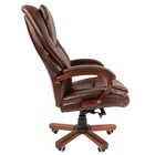 Кресло руководителя Chairman 408 кожа+PU, коричневый - Фото 3