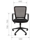 Кресло офисное для оператора Chairman 698 TW - 01, с подлокотниками, на колёсиках, ткань/сетка, цвет чёрный - Фото 2