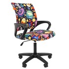 Кресло для школьника Chairman Kids 103, с подлокотниками, на колёсиках, обивка ткань НЛО LT, цвет чёрный - Фото 1