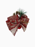 Ёлочные игрушки 2 шт. «Зимнее волшебство. Еловая композиция» пластик, бант с принтом, 12×11 см, красный - Фото 7