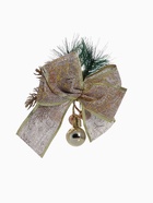 Ёлочные игрушки 2 шт. «Зимнее волшебство. Еловая композиция» пластик, бант с принтом, 13×12 см, золото - Фото 7