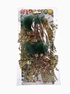 Ёлочные игрушки 2 шт. «Зимнее волшебство. Еловая композиция» пластик, бант блеск, ягодки, 13×12 см, золото - Фото 9