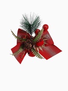 Ёлочные игрушки 3 шт. «Зимнее волшебство. Еловая композиция» пластик, бант классика, ягодки, 11×8 см, красный 9692878