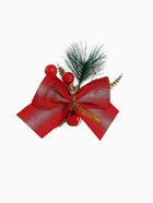 Ёлочные игрушки 3 шт. «Зимнее волшебство. Еловая композиция» пластик, бант классика, ягодки, 11×8 см, красный 9692878