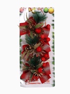 Ёлочные игрушки 3 шт. «Зимнее волшебство. Еловая композиция» пластик, бант классика, ягодки, 11×8 см, красный 9692878