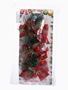 Ёлочные игрушки 3 шт. «Зимнее волшебство. Еловая композиция» пластик, бант классика, ягодки, 11×8 см, красный 9692878