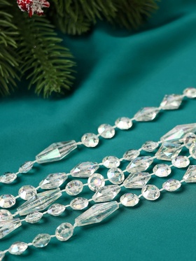 {{photo.Alt || photo.Description || 'Бусы на ёлку «Лёд», ромб, длина 2.7 м, d=9 мм, прозрачные перламутровые'}}