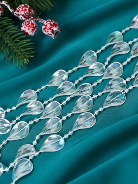 Бусы на ёлку «Льдинка», длина 2.7 м, d=15 мм, прозрачные перламутровые Бусы на ёлку «Льдинка», длина 2.7 м, d=15 мм, прозрачные перламутровые