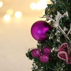 Ёлка декор "Праздничная" бантик шары, 10х17 см, сиреневый - Фото 2