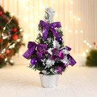 Ёлка декор "Праздничная" бантик цветок подарок, 15х29 см, фиолетовый - фото 320209377