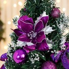 Ёлка декор "Праздничная" бантик цветок шары, 16х35 см, фиолетовый - Фото 2
