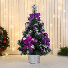 Ёлка декор "Праздничная" бантик цветок шары, 20х58 см, фиолетовый - фото 320209401